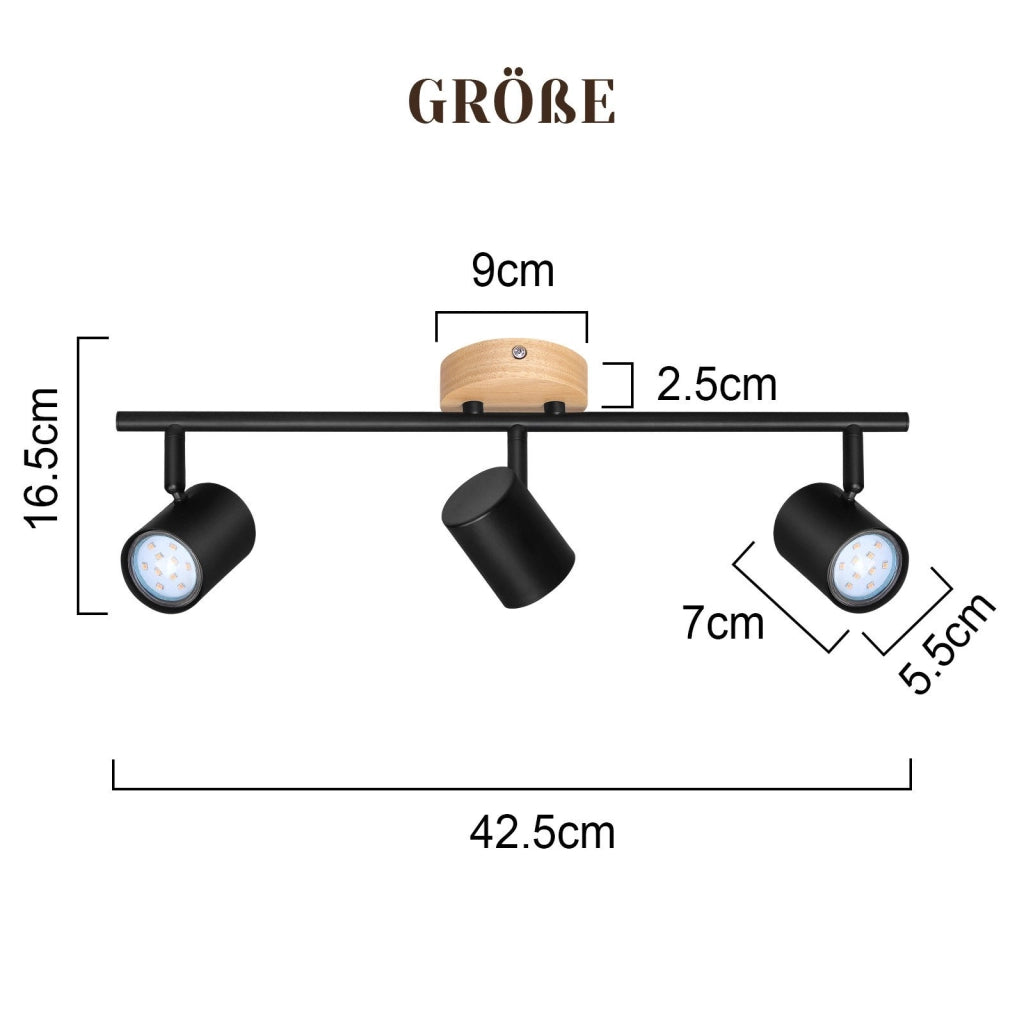 ZMH Faretto da soffitto a 3 luci GU10 Lampada da soffitto Faretto per soggiorno