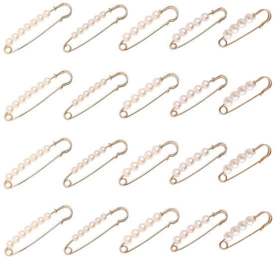 Spille per sicurezza 20 pezzi - Spille per sicurezza robuste - Acciaio dorato - Multi-size - Fibbia da moda - 7,5/7/6,5/5/3,8 cm