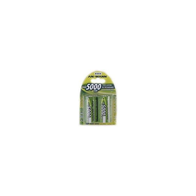 Ansmann Blister 2 X Akku NiMH Mono/D 5000 mAh D / HR20 Nichel-Metallo Idruro (NiMH)