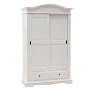 Armadio mod Treviso in legno Shabby chic ante scorrevoli bianco