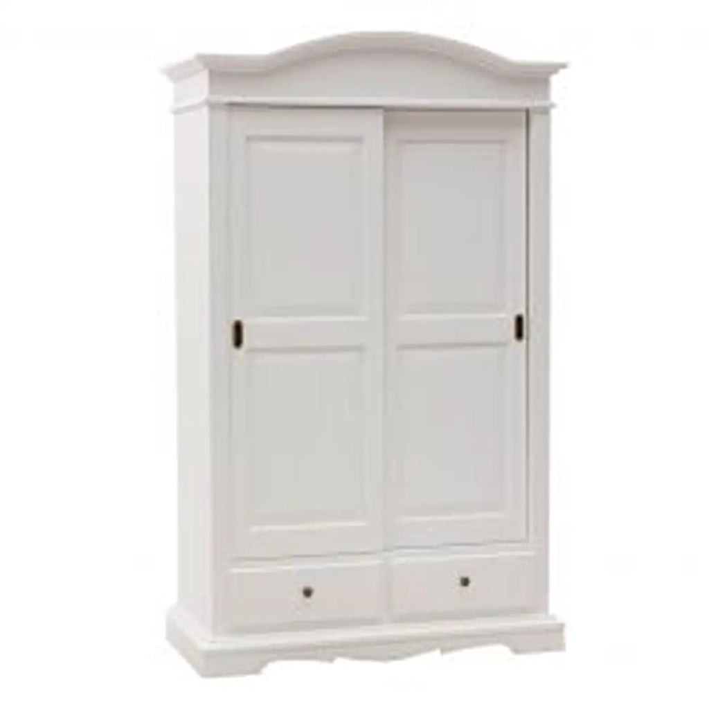 Armadio mod Treviso in legno Shabby chic ante scorrevoli bianco
