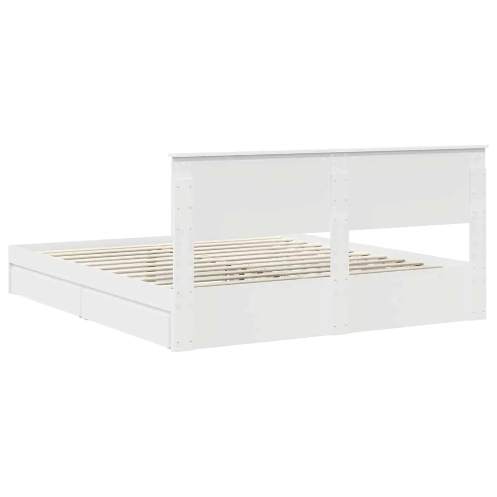Letto con Contenitore Bianco 180 x 200 cm Legno multistrato 3408431