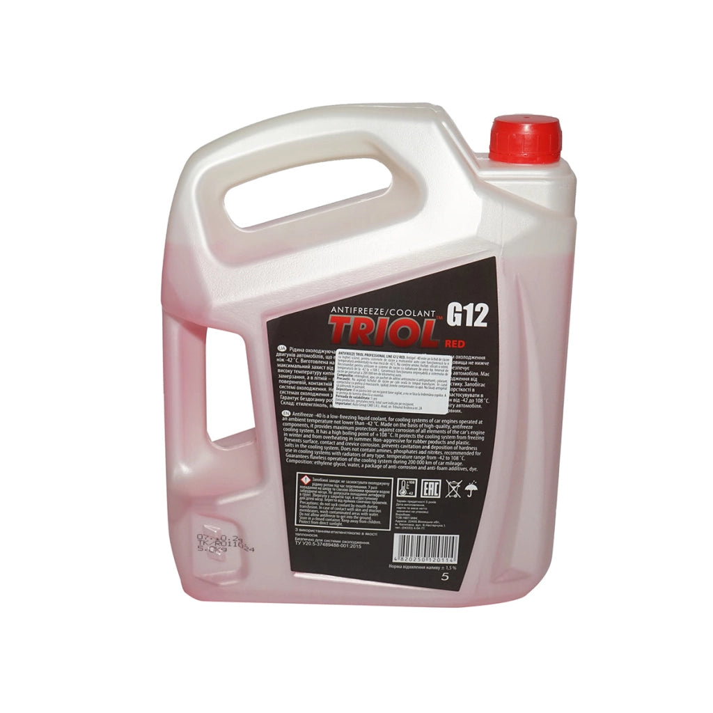 Antigelo G12 rosso concentrato -42 gradi 5 Kg Triol Professional