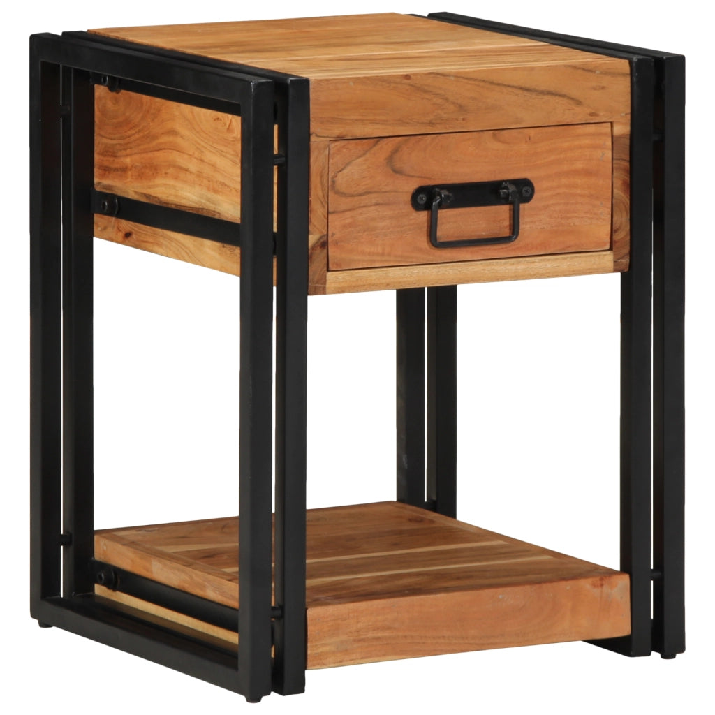 Comodini 2 pezzi 40x40x50 cm Legno massello di acacia