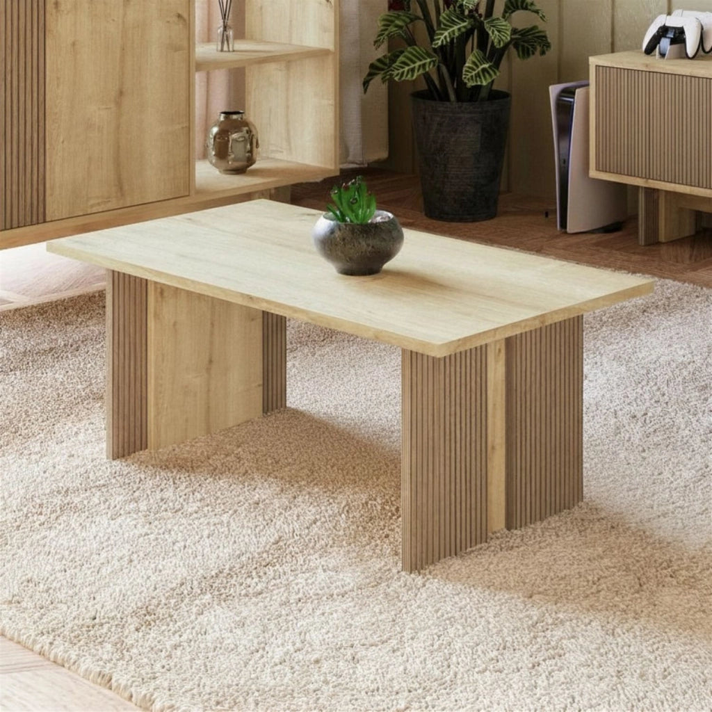 Tavolino in legno "Ravello" - 90 x 50 x 40 cm - Beige