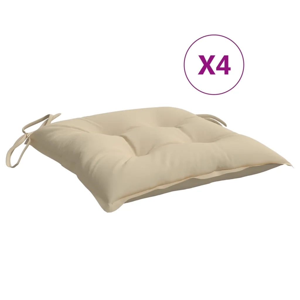 Cuscini per Sedia 4 pz | Cuscini per sedie Beige 40x40x7 cm in Tessuto Oxford