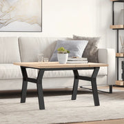Tavolino Salotto Telaio a Y 80x80x45,5cm Legno Pino e Acciaio