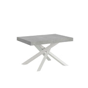 Tavolo Allungabile 130-234x90x77 cm Volantis Premium Cemento Telaio Bianco