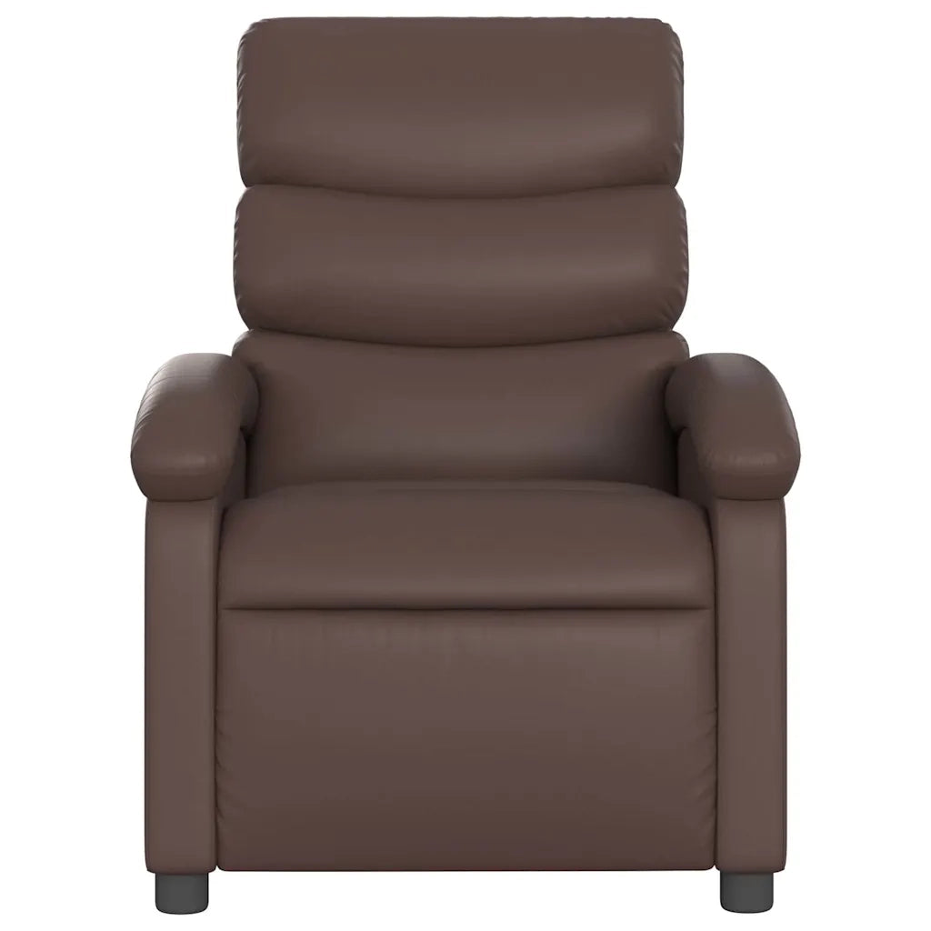 Poltrona Reclinabile Marrone in Similpelle 371715