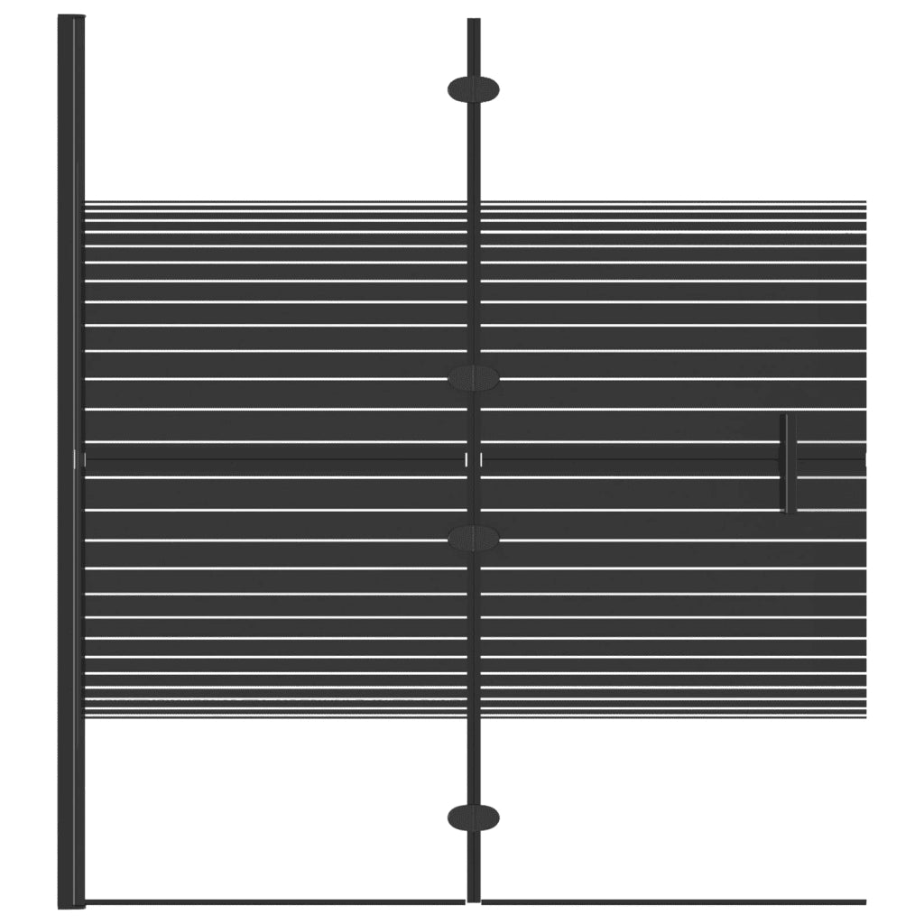 Pannello Doccia Pieghevole in ESG 120x140 cm Nero CFW5357511