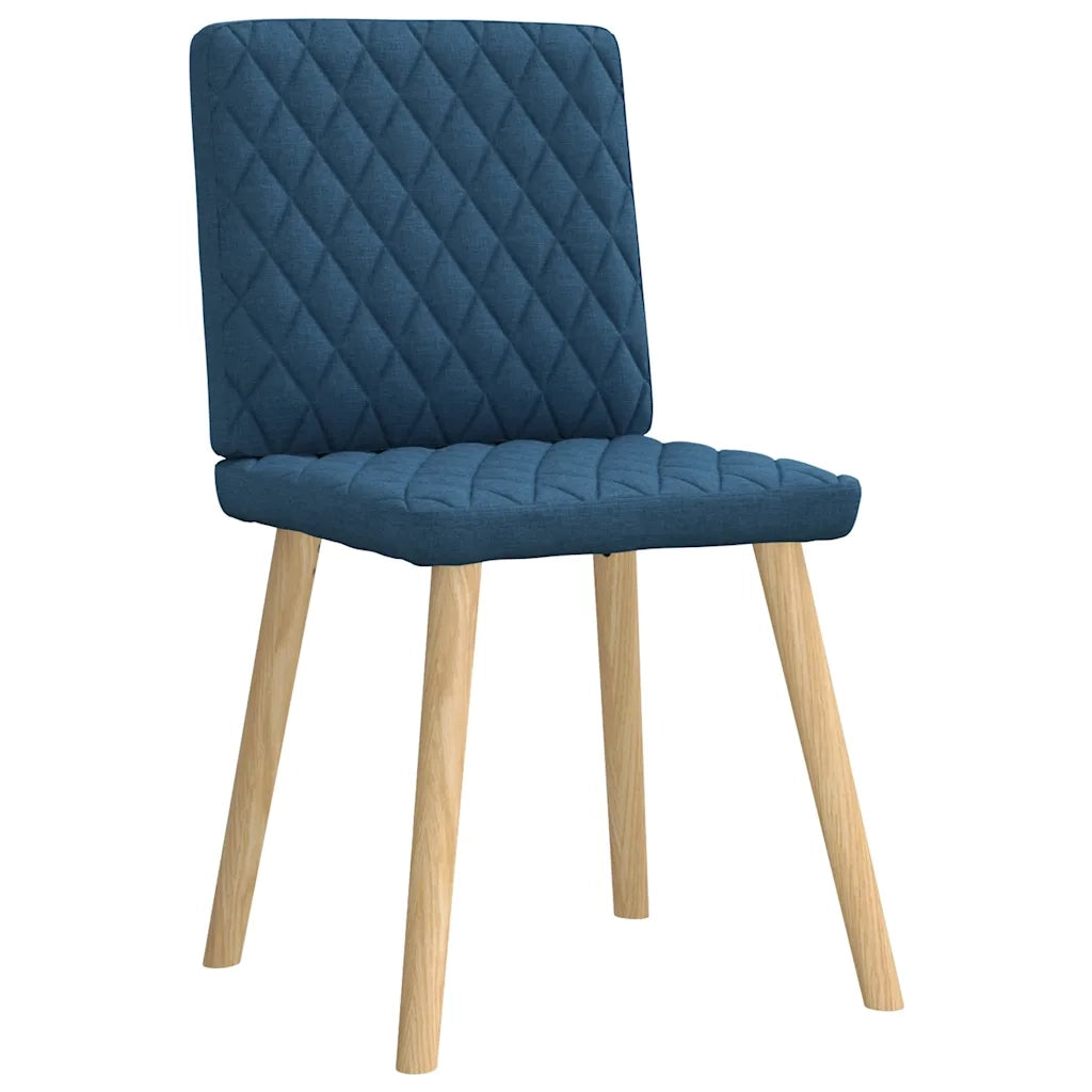 Sedie da Pranzo 4 pz Blu in Tessuto