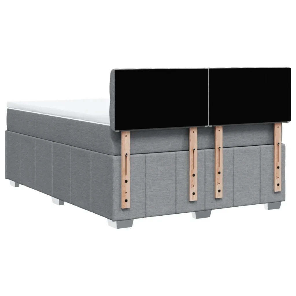 Giroletto a Molle con Materasso Grigio Chiaro 140x200cm Tessuto