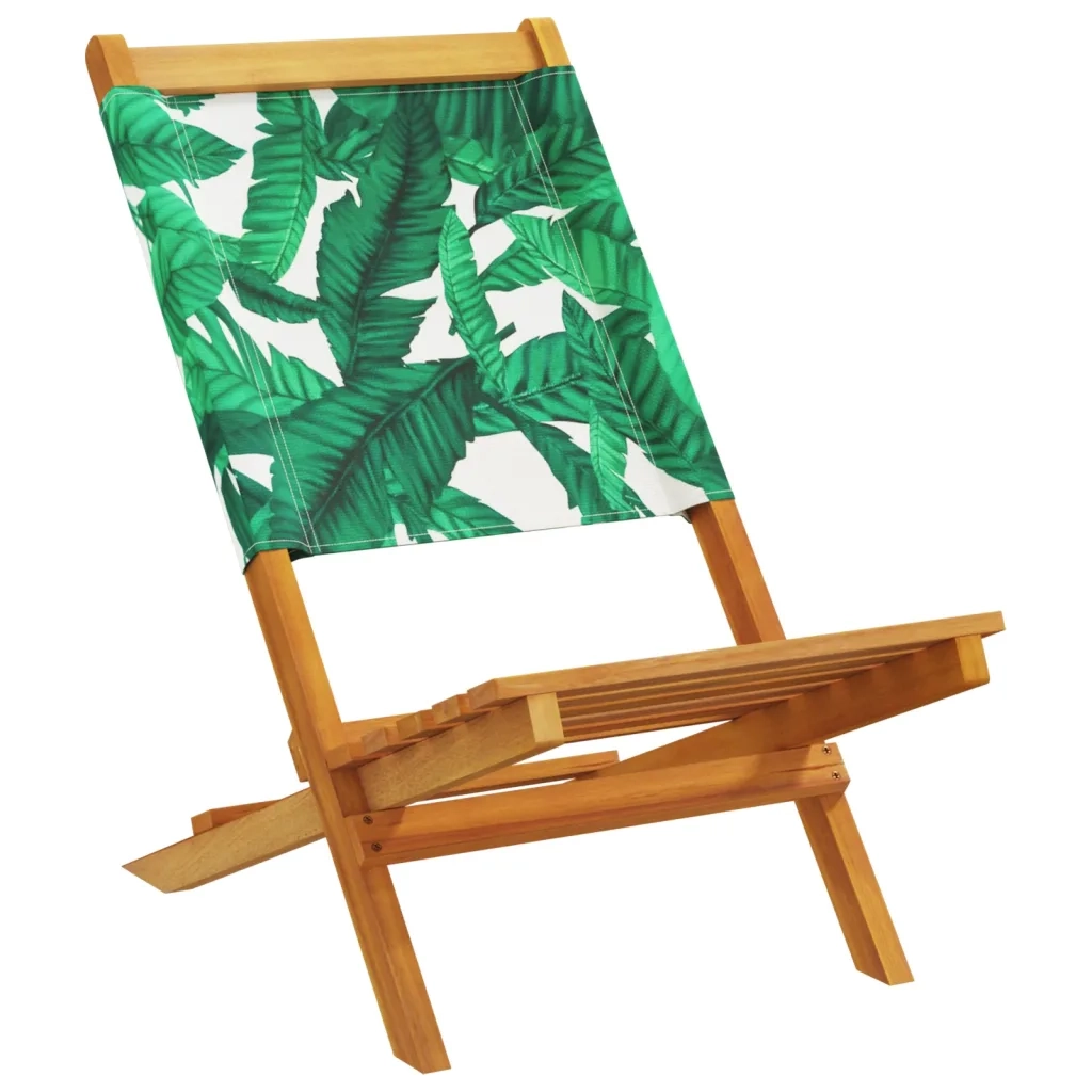 Sedie da Giardino Pieghevoli 8pz Verde Tessuto e Legno Massello 3214651