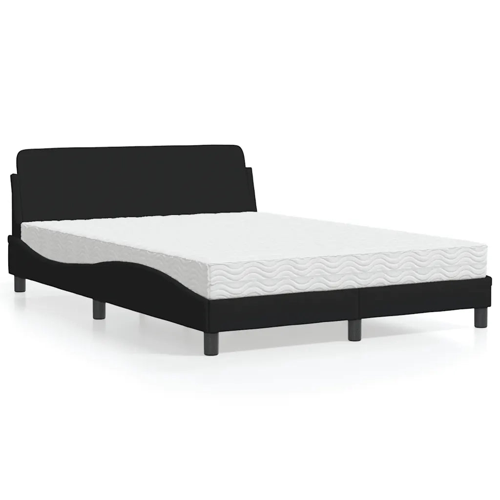 Letto con Materasso Dover Nero 120x200 cm in Tessuto 3208366