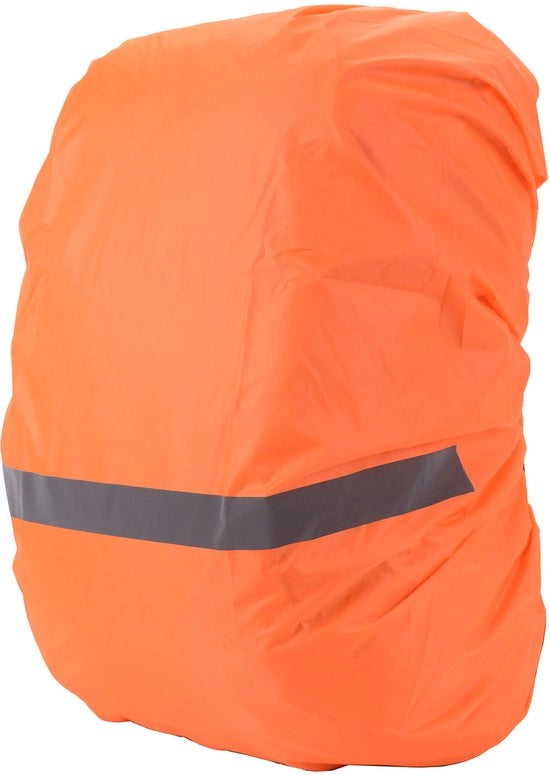 Regolatore di pioggia per zaini, impermeabile all'acqua e al vento, strisce reflective, protezione zaino, 1 pezzo, copertura reflective, Adatto per Escursioni all'aperto, Ciclismo, Alpinismo, Campeggio - Arancione (S, 18-25L)