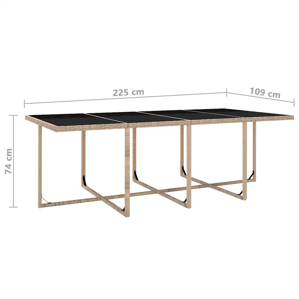 Set da Pranzo da Giardino 13 pz con Cuscini in Polyrattan Beige 42553