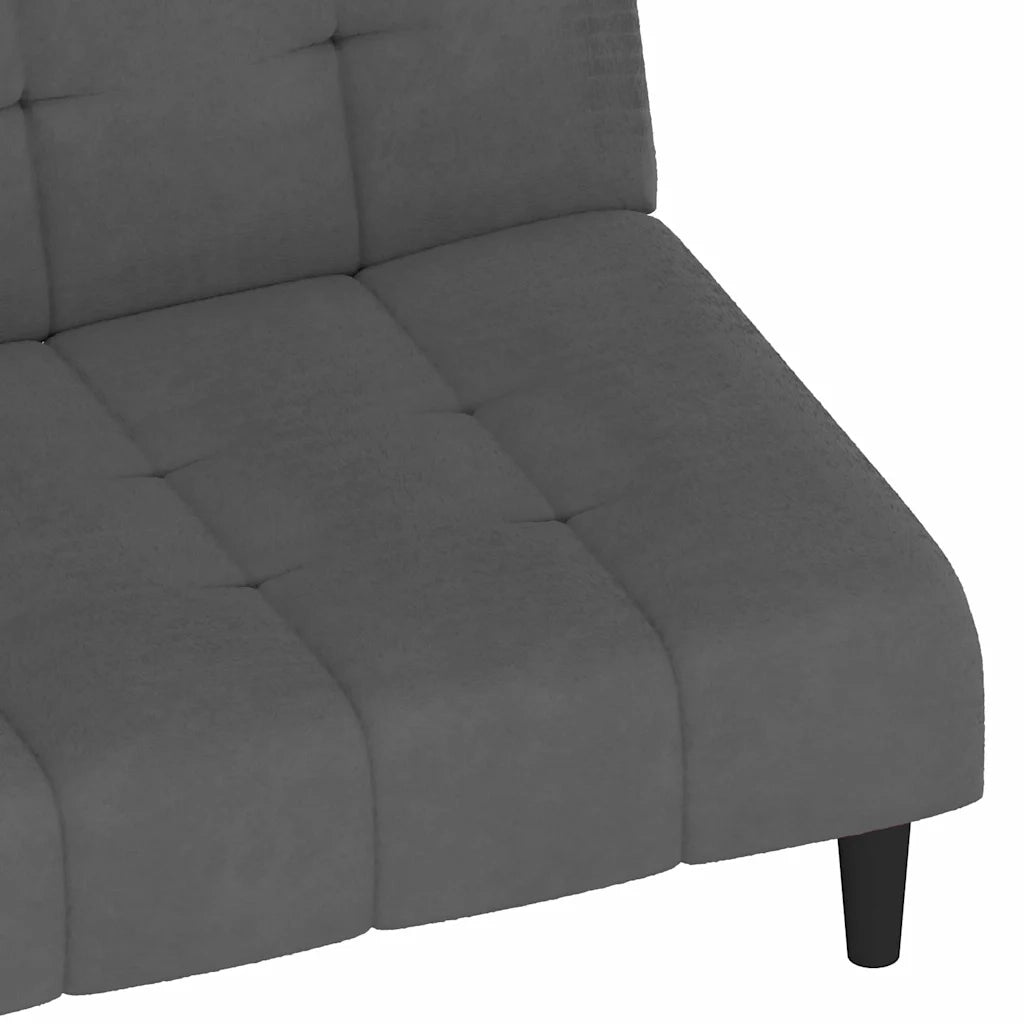 Divano letto | Sof¨¤ letto | Letto singolo a 2 Posti Grigio Scuro in Velluto