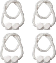 Set di sostegni per tende, set di sostegni per tenda decorativo 4 pezzi, adesivi magnetici per tende, set di sostegni per tende per decorazione domestica e uffici (bianco).