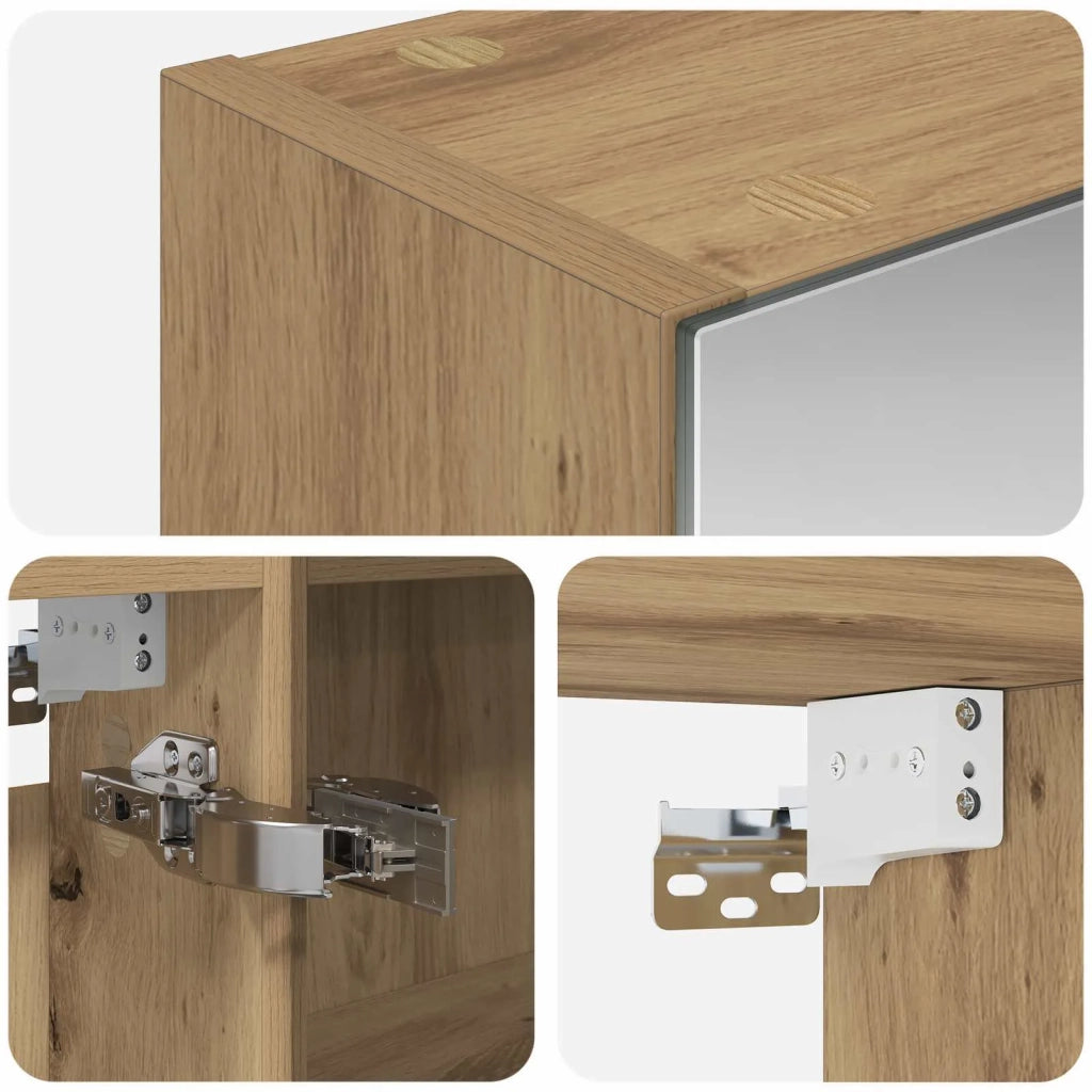 Mobiletto per specchio da bagno con porta Rovere Artigianale