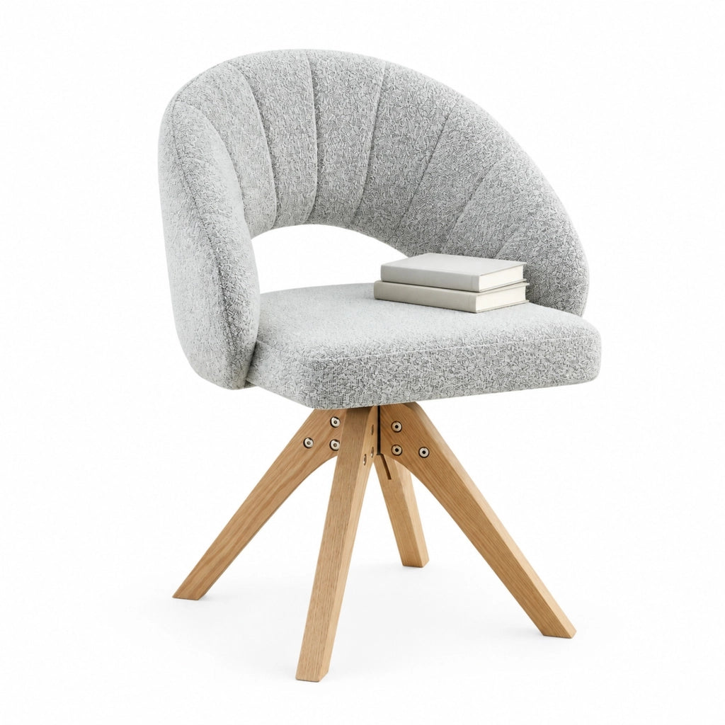 Set di 2 sedie girevoli 360° in velluto grigio chiaro