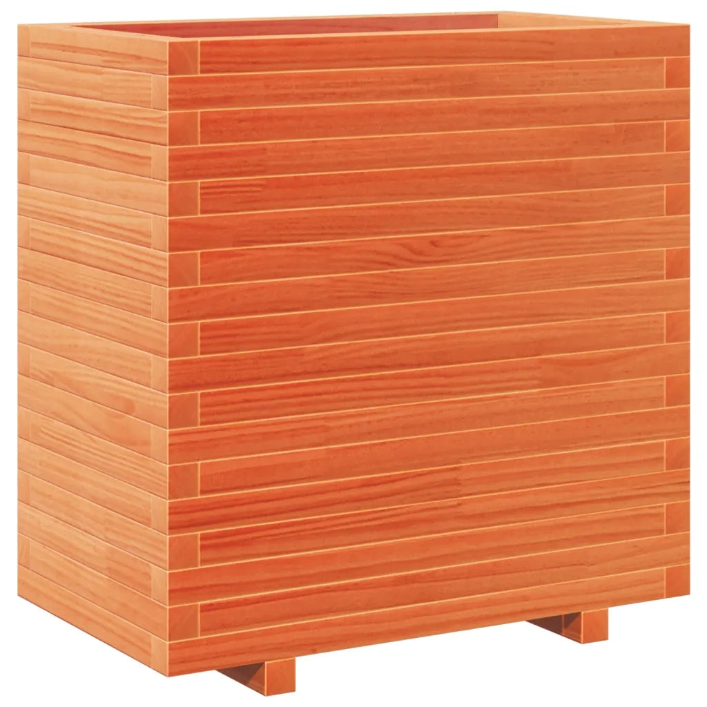 Fioriera Giardino Marrone Cera 70x40x72,5cm Legno Massello Pino