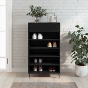 Scarpiera-Scaffale per scarpe Nera 60x35x105 cm in Legno Multistrato 838045