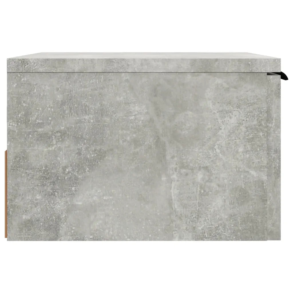 Set di 2 Comodini | Armadio da Notte | Mobiletto da notte a Muro Grigio Cemento 34x30x20 cm