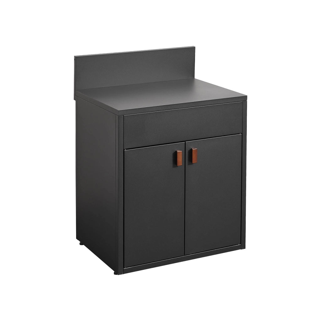 Cucina da esterno modulare in acciaio con 2 ante, 80cm, nero