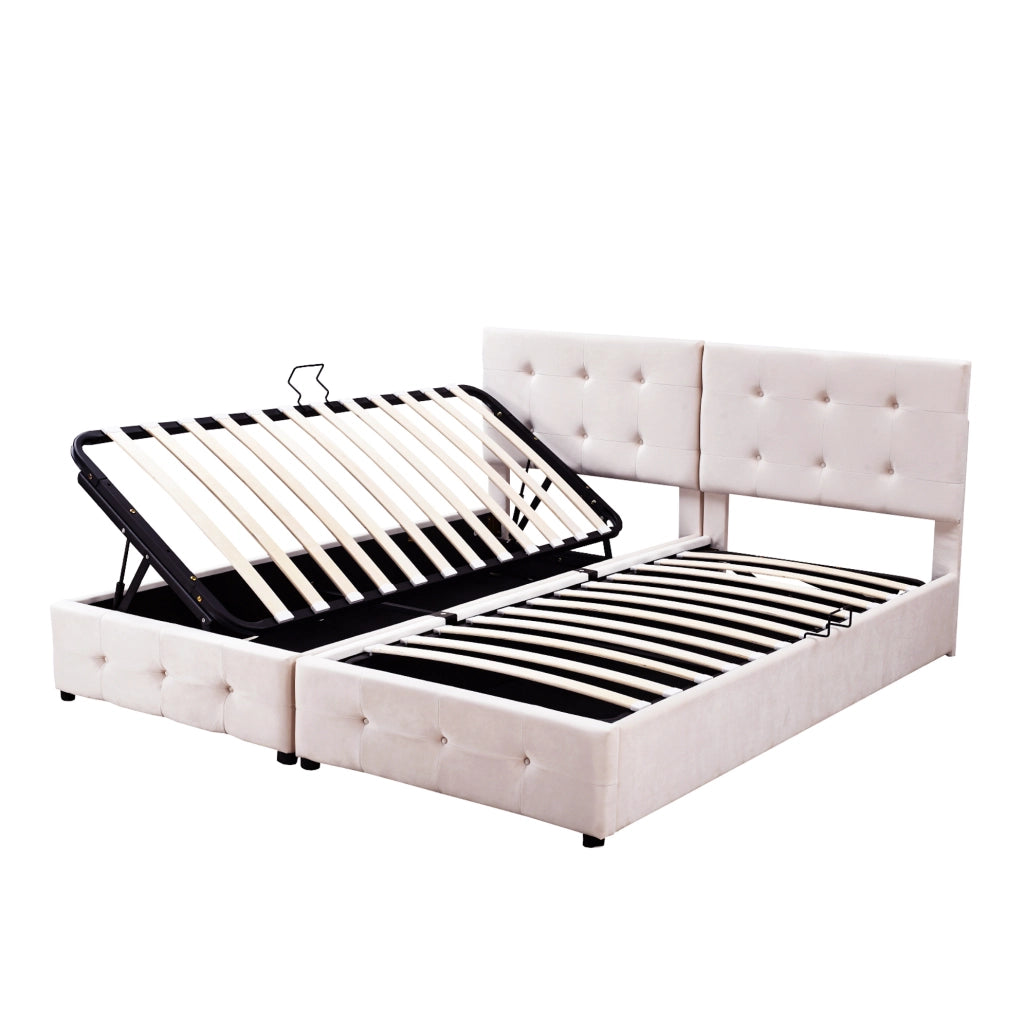 Letto imbottito 180x200 con contenitore idraulico e funzione 2 in 1