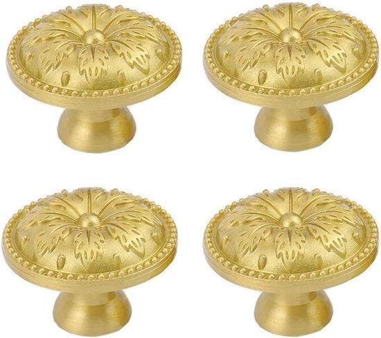 4 Viti di Finitura in Ottone Massello per Porte di Armadio e Cassetti - Incluso Kit di Viti