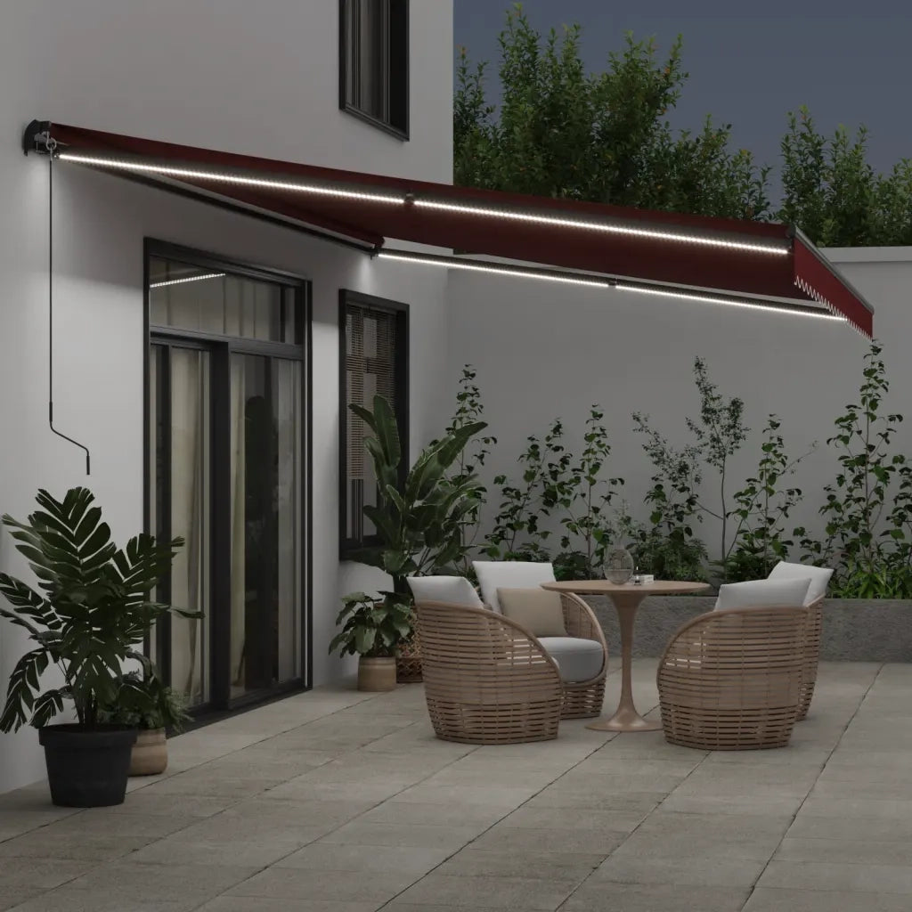 Tenda da Sole Retrattile Manuale con LED BordÃ² 600x350 cm