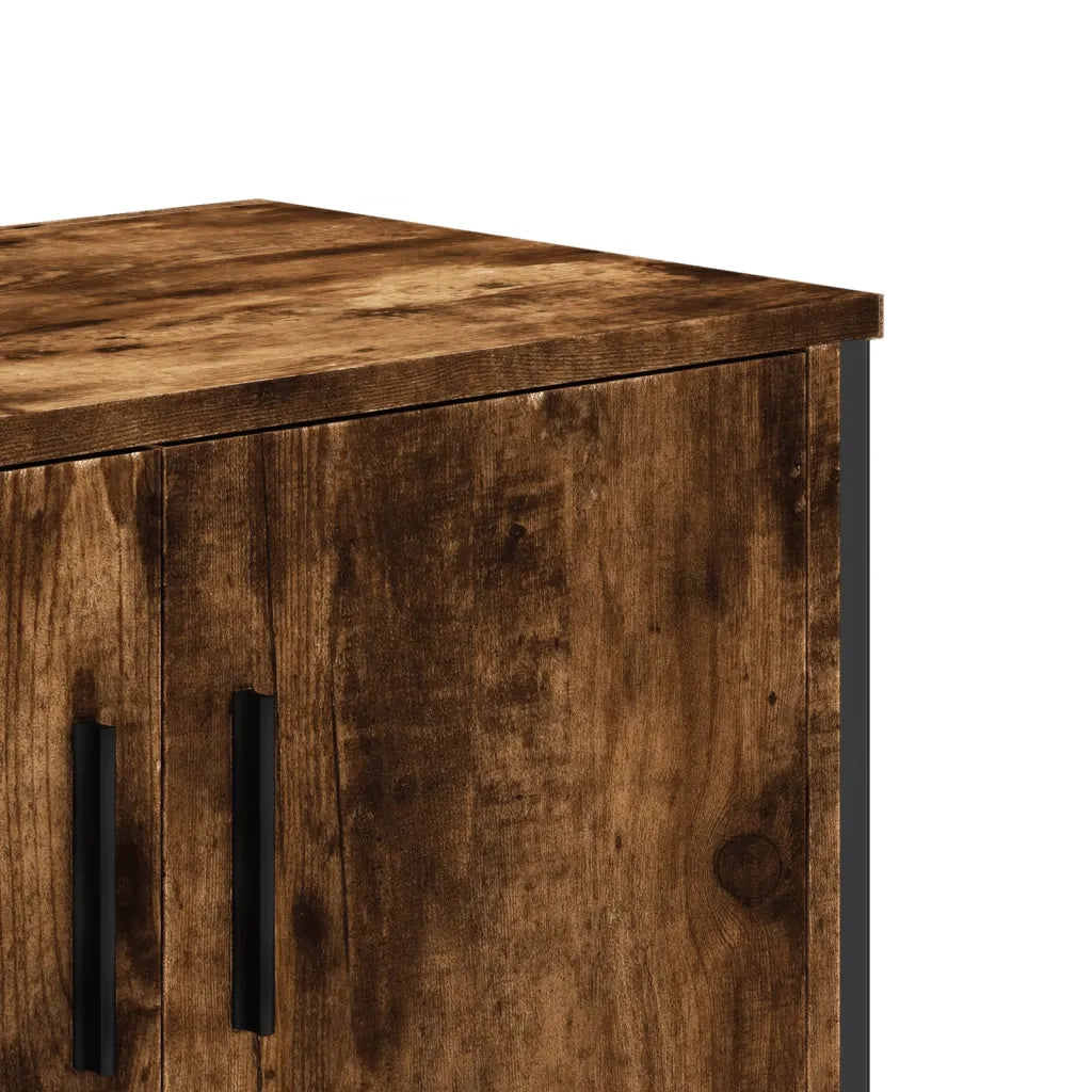 Mobile Porta TV Rovere Fumo 122x34x41 cm in Legno Multistrato 848586