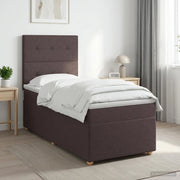 Letto box spring con materasso Marrone Scuro 100 x 200 cm 3453819