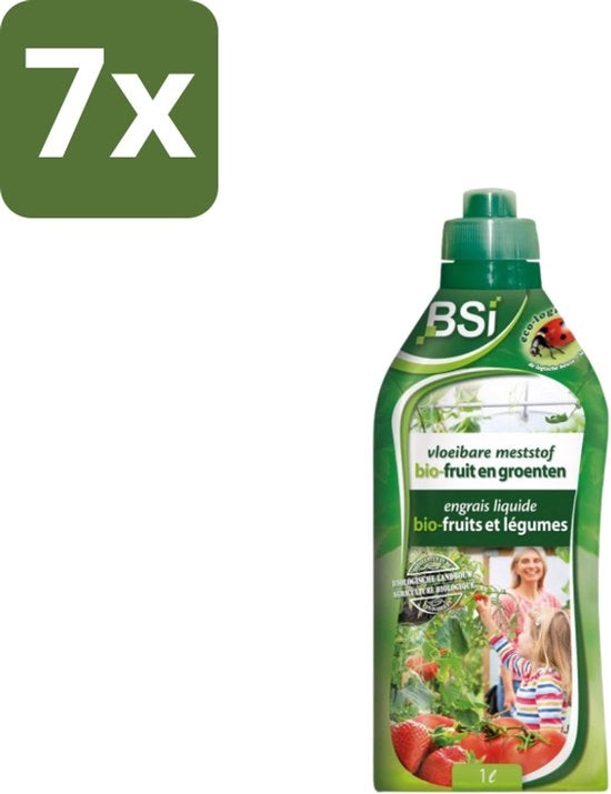 Meststof per Fruitti e Verdure Biologici - Crescita Naturale e Produzione - 1 L - Confezione in Bulk - 7 pezzi