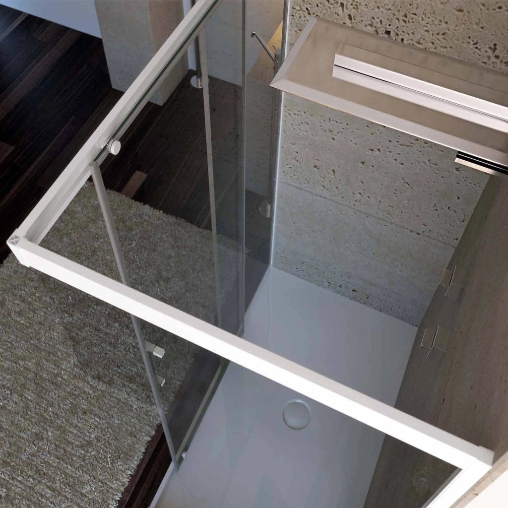 Box Doccia 80x170 CM H 200 Vetro Trasparente Profilo Bianco mod. Glax 1 Anta