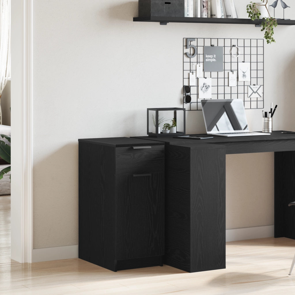Armadio Scrivania  in Rovere Nero - 33x50x75 cm - Realizzato in Legno Ingegnerizzato
