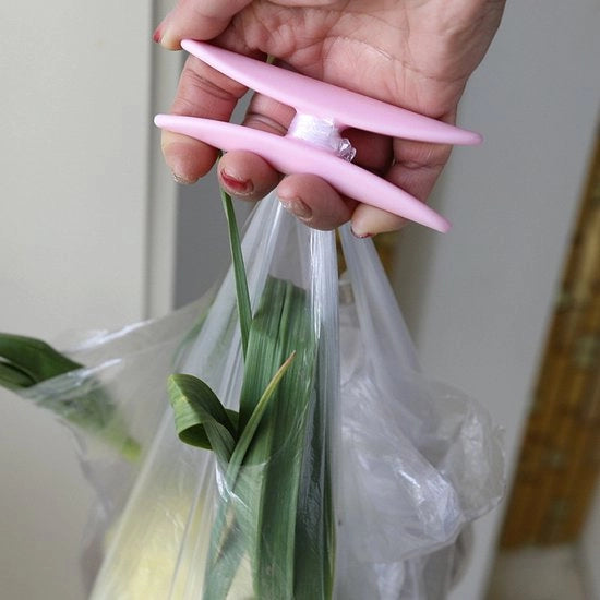 Draagbare mand per verdura con clip in plastica progettata per prevenire il bloccaggio, compatta e facile da afferrare per mercati, spesa e pic-nic - rosa