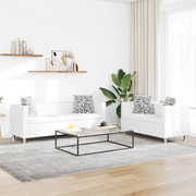Set Divani a 2 e a 3 Posti in Similpelle Bianco 272180