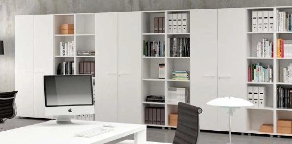 Composizione completa ufficio operativo con 4 postazioni lavoro cm. 324x324x72h