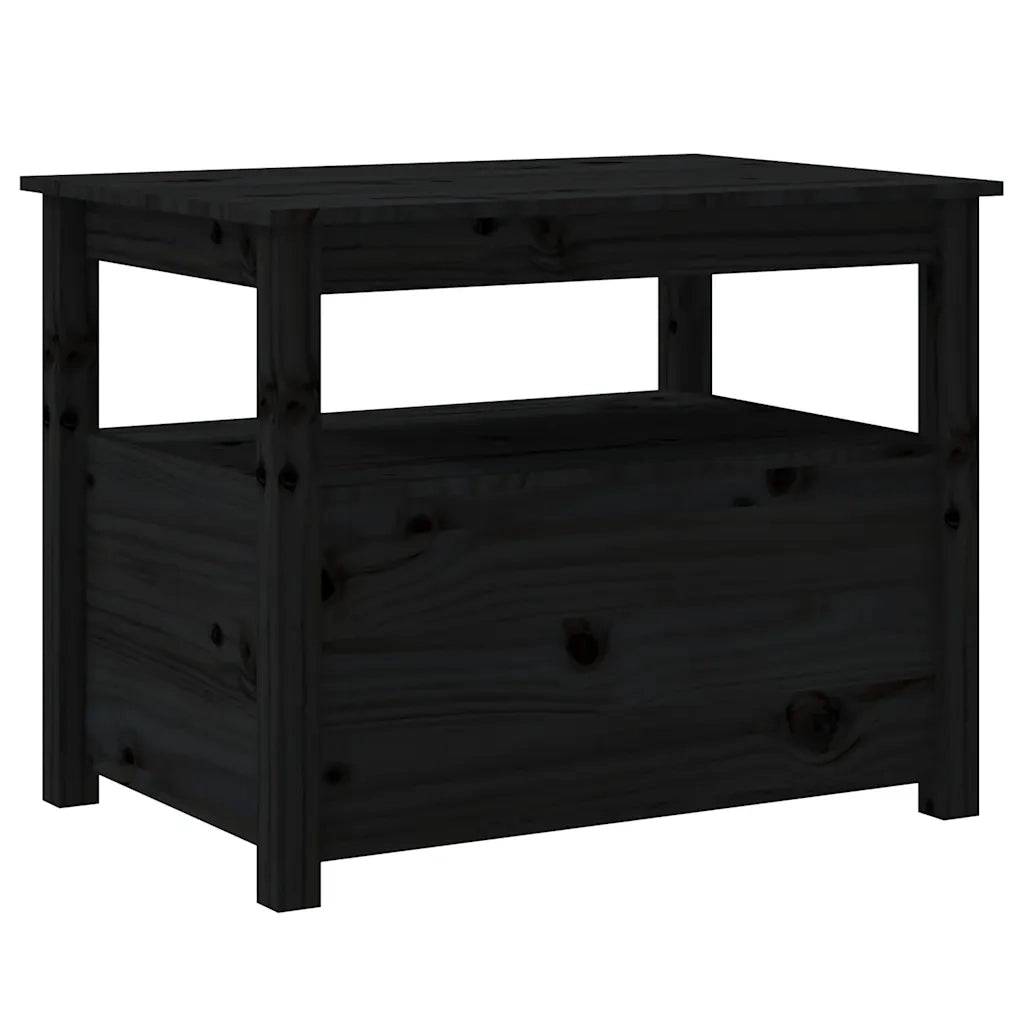 Tavolino da salotto | Tavolino da caff¨¨ | Tavolino da Soggiorno Nero 71x49x55cm in Legno Massello di Pino