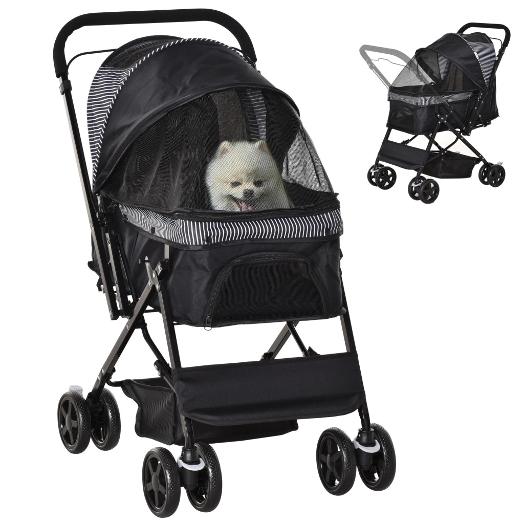 Passeggino per cani pieghevole 4 ruote EVA manubrio regolabile cesto ¨C Xylo ¨C 76,5x52x95 cm