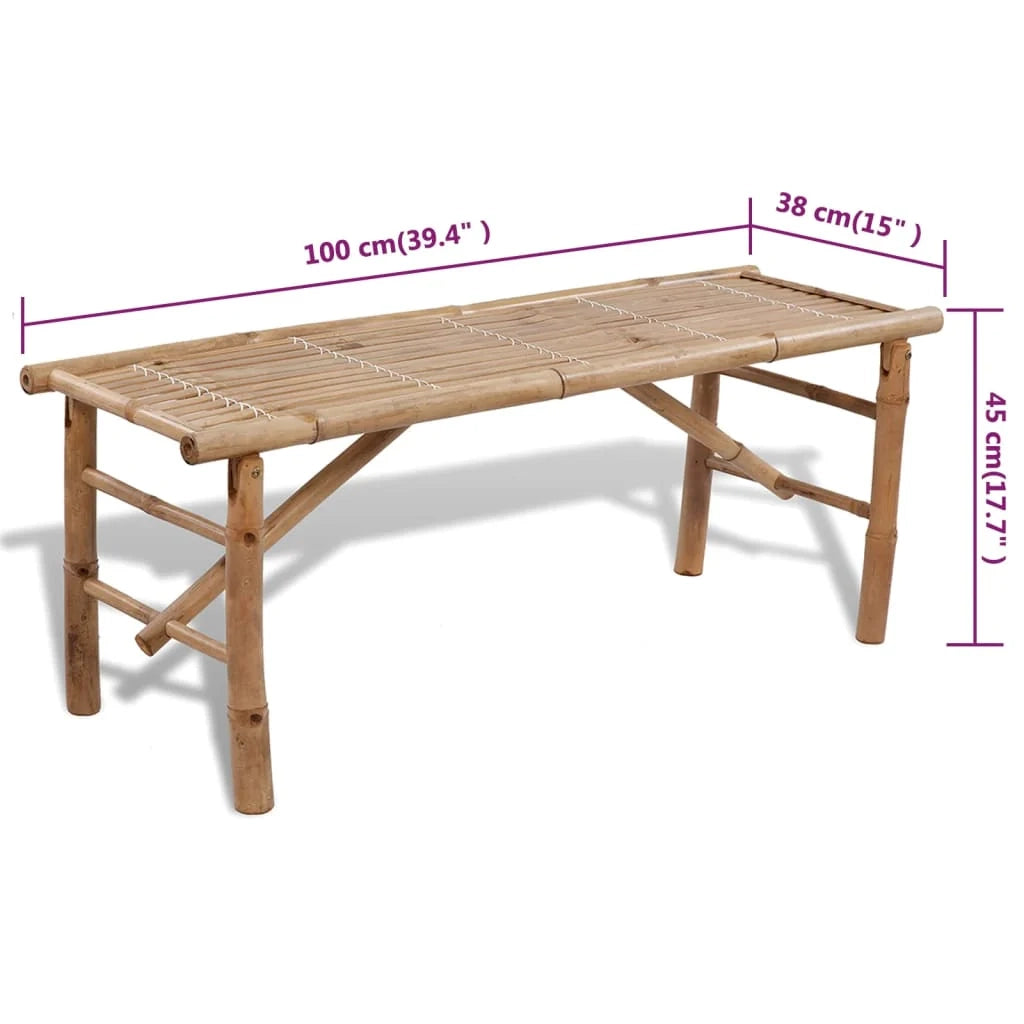 Tavolo con 2 panche 100 cm bambù 02_0018684