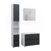 Vicco Set di mobili da bagno Bianco/antracite 3 parti, con colonna