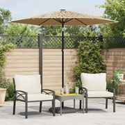 Ombrellone Giardino-Ombrello da Balcone con Palo in Acciaio Marrone 223x223x213 cm