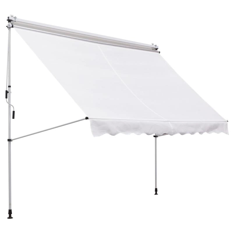 TENDA DA SOLE A MURO CON PALI DI SUPPORTO 300 X 150 CM  BIANCA