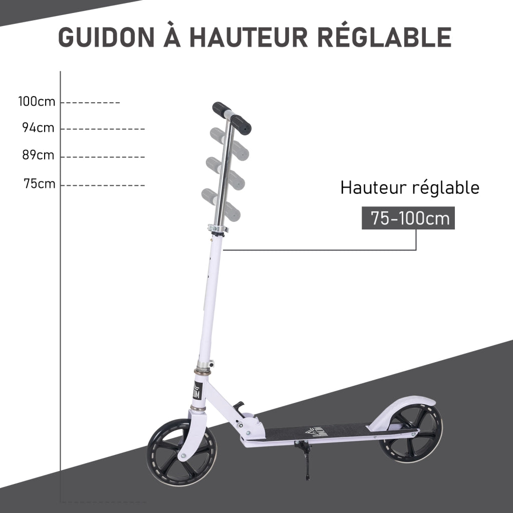 Trottinette Pieghevole Regolabile ¨C Zephmum ¨C Bianco 88x37x75-100 cm