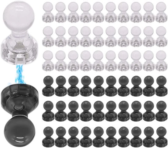 60 pezzi di spille magnetiche in plastica, punzoni multifunzionali, accessori per lavagna bianca, magneti per frigorifero utilizzabili per cartoline, foto, documenti, ecc.