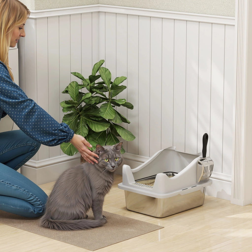 Cassetta igienica per gatti ¨C Zephmum ¨C Grigio 43x33x25 cm