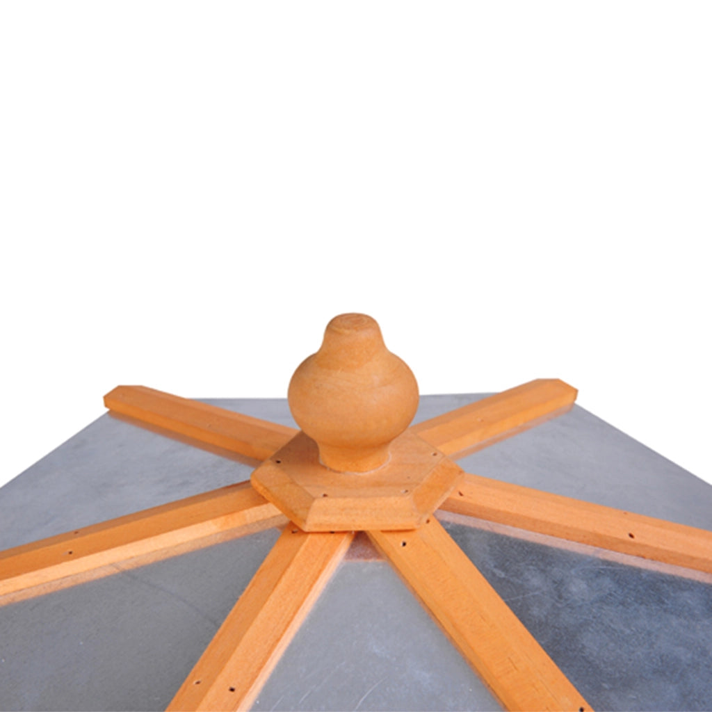 Casetta per uccelli con supporto ¨C zephmum ¨C in legno con tetto in zinco 40x40x113 cm giallo