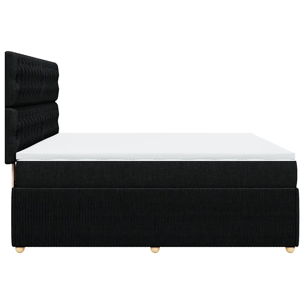 Giroletto a Molle con Materasso Nero 180x200 cm in Tessuto 3292144